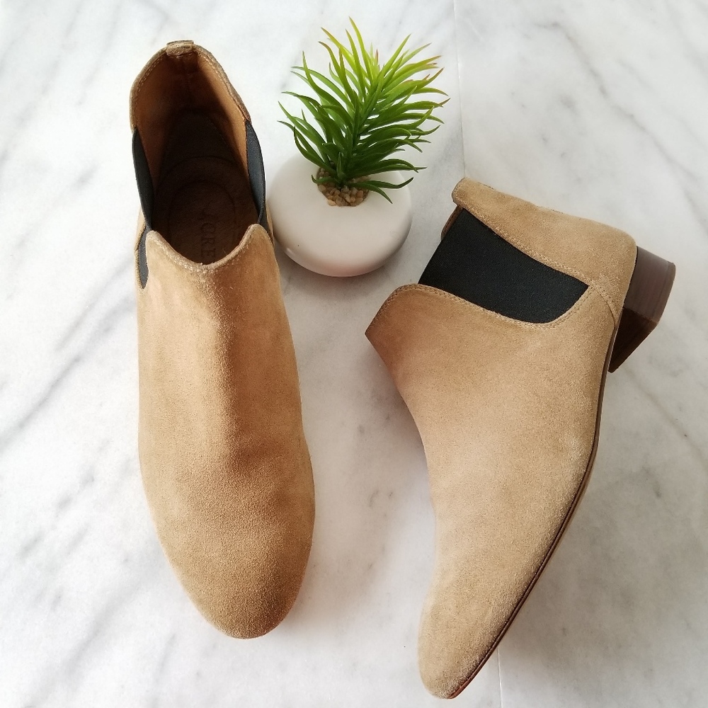 J.CREW Low Suede Pull On Boots Ankle Chelsea - Picture 1 of 8